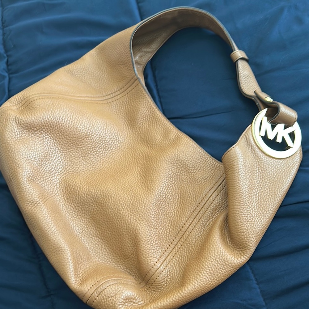 Michael Kors Tan Hobo Bag with Pebbled Leather